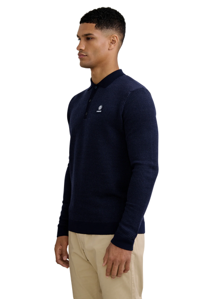 Textured Intarsia Polo Shirt