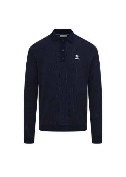 Textured Intarsia Polo Shirt