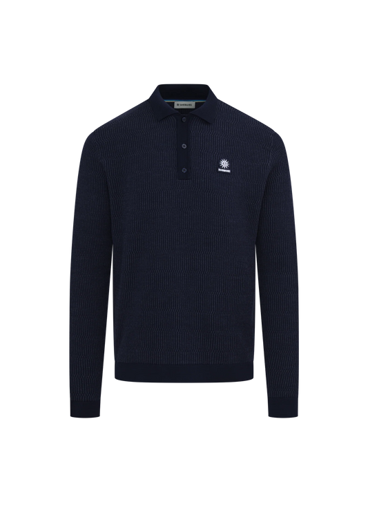 Textured Intarsia Polo Shirt
