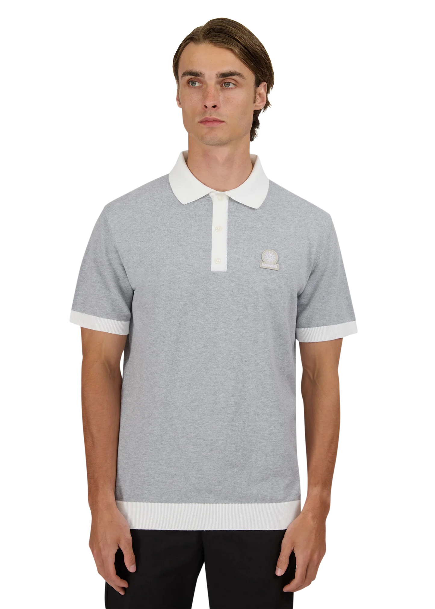 3-Button Knitted Polo Shirt