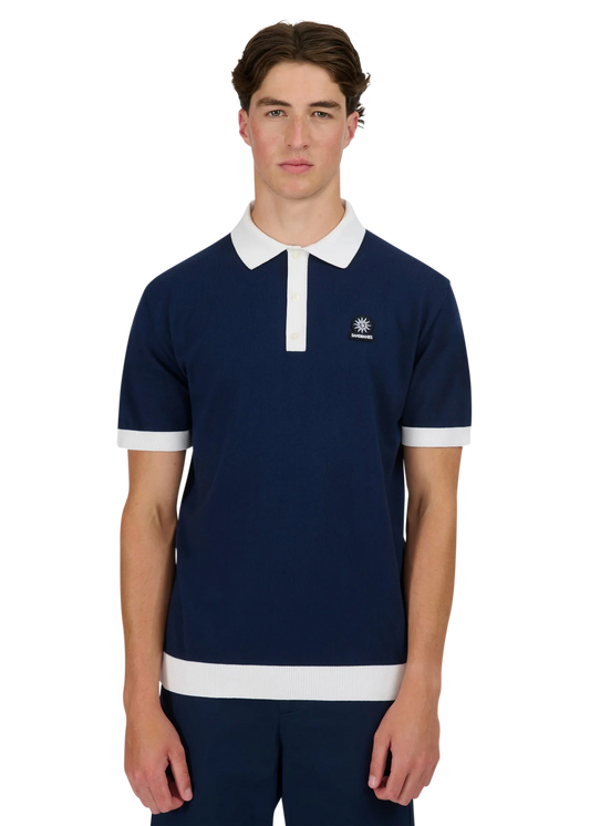 3-Button Knitted Polo Shirt