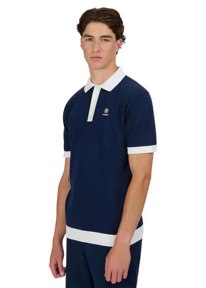 3-Button Knitted Polo Shirt