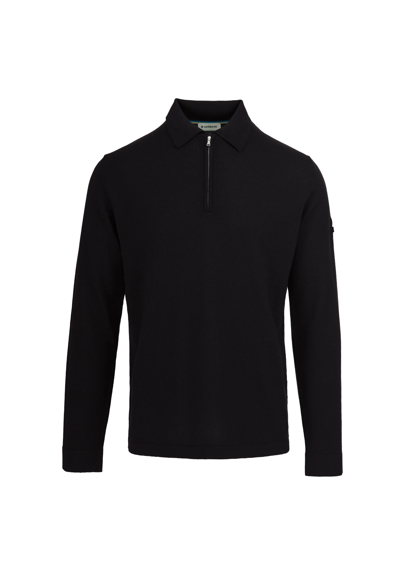 Merino Zip Polo Shirt Black