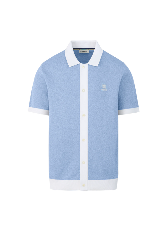 Knitted Full Button Polo Shirt