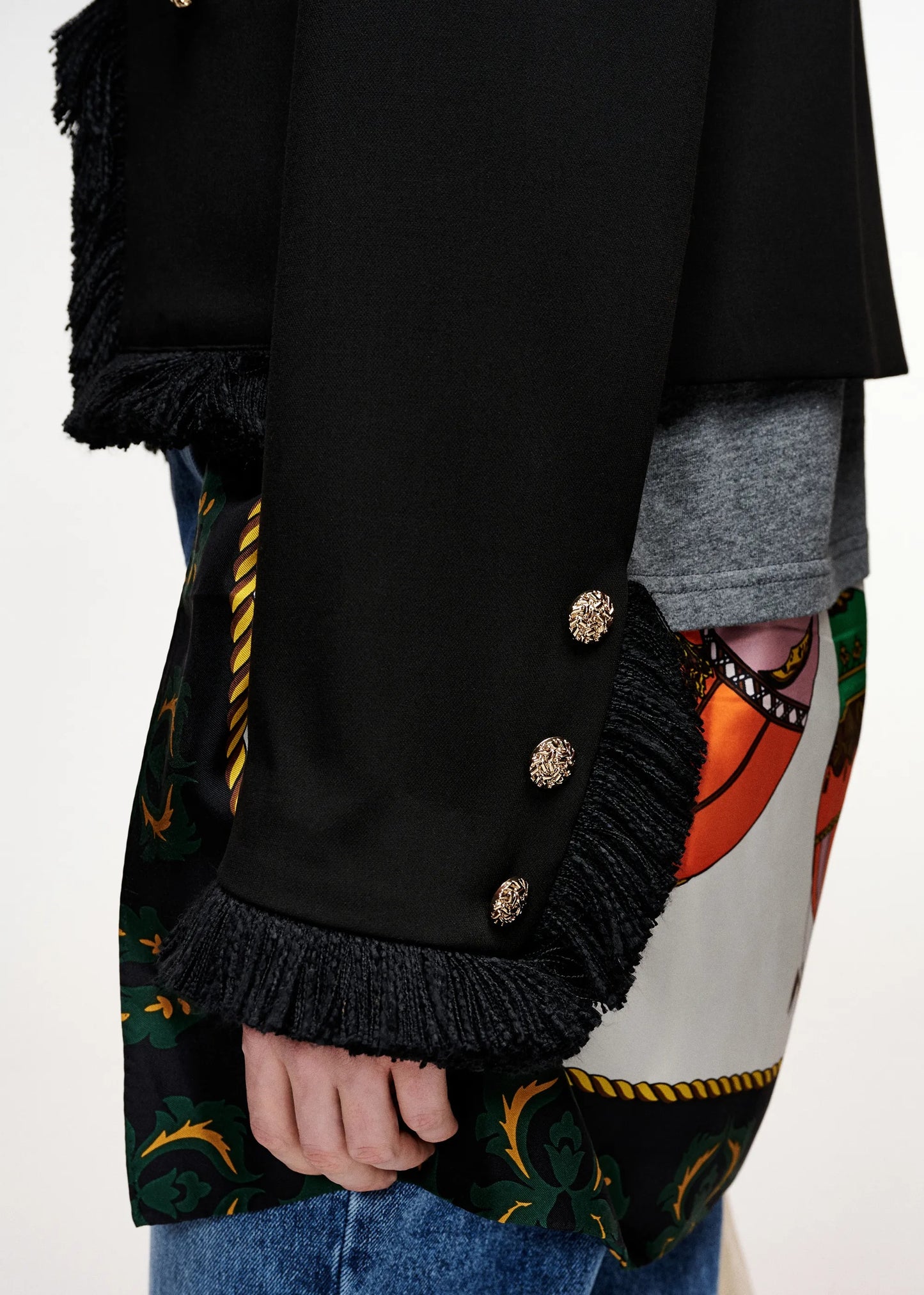 Kinetic Fringed Jacket in Black