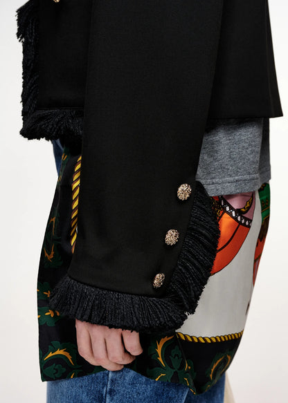 Kinetic Fringed Jacket in Black