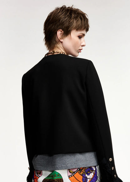 Kinetic Fringed Jacket in Black