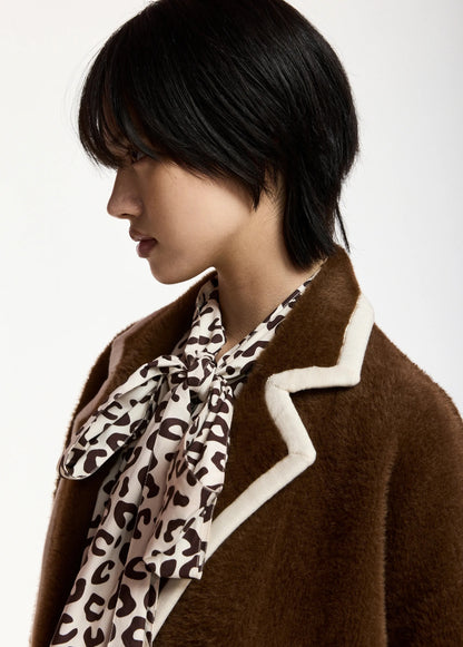 Kugar Contrast Cardigan in Brown