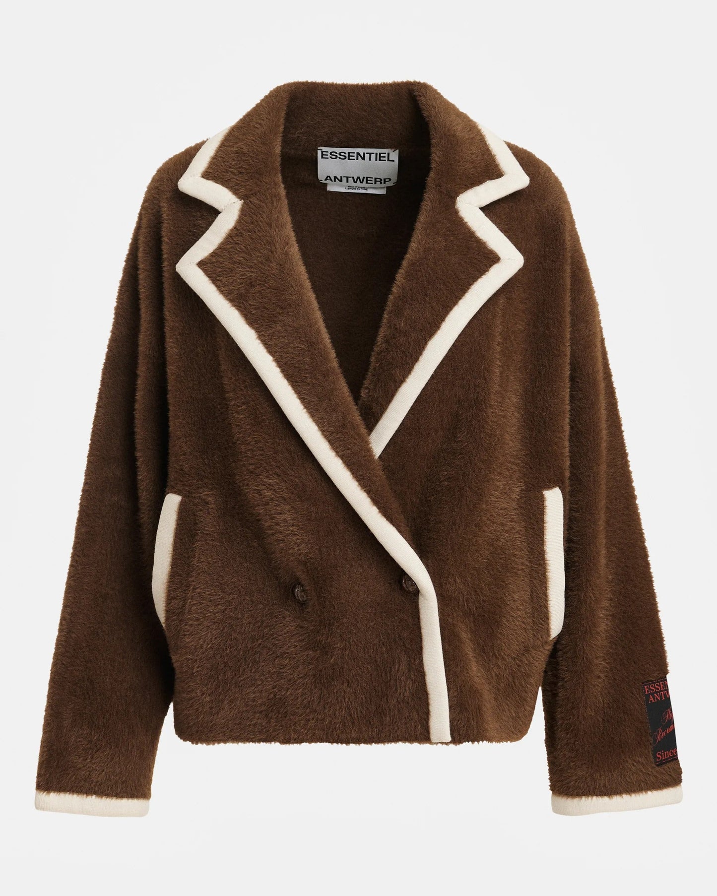 Kugar Contrast Cardigan in Brown