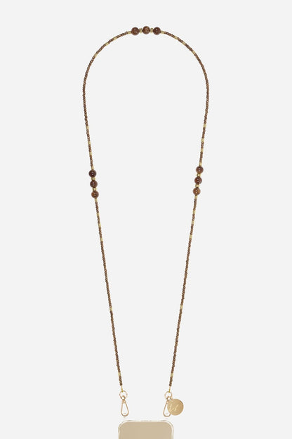 Iris Beaded Phone Chain - Bronze Beads