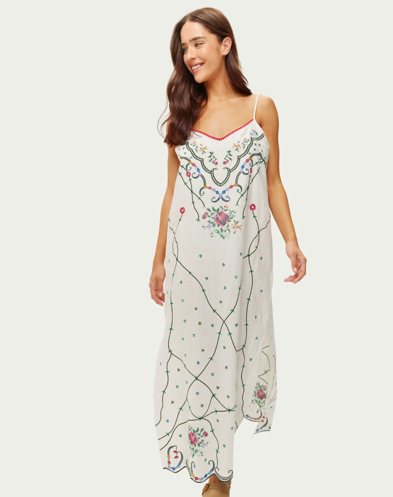 Lauren Embroidered Linen Dress