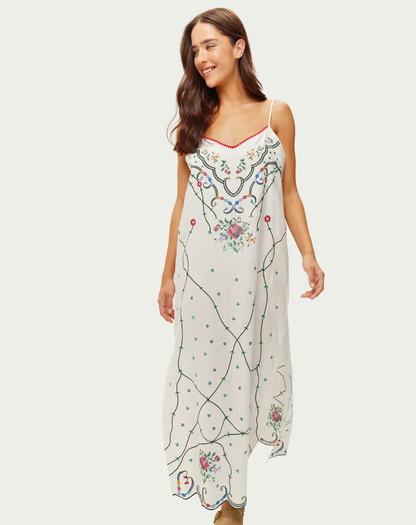 Lauren Embroidered Linen Dress