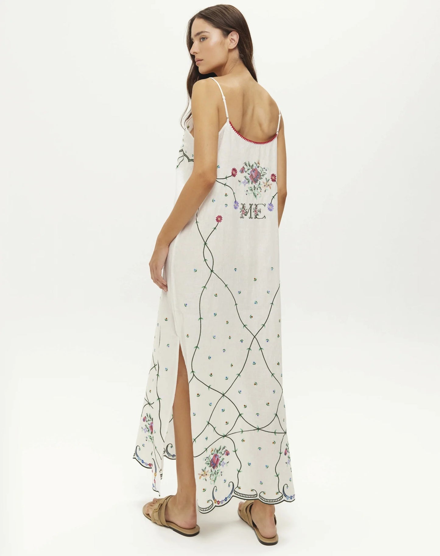 Lauren Embroidered Linen Dress
