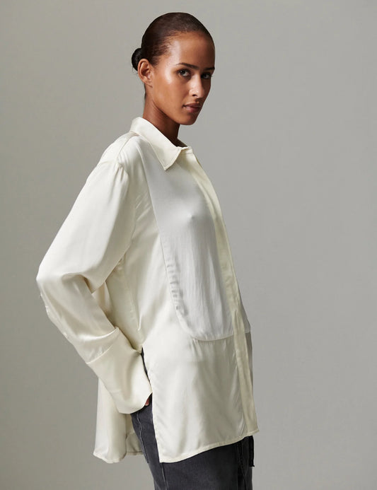 Leigh Fluid Mix Shirt - Vanilla