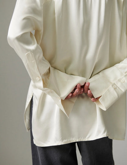 Leigh Fluid Mix Shirt - Vanilla