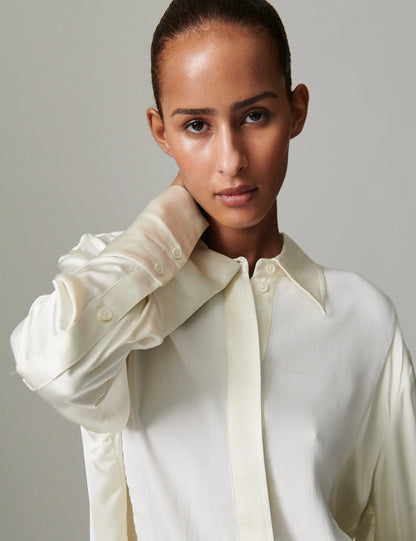 Leigh Fluid Mix Shirt - Vanilla