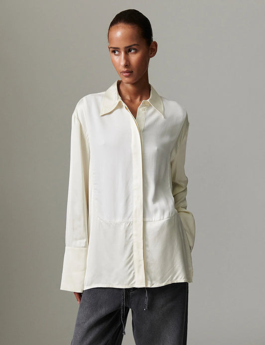 Leigh Fluid Mix Shirt - Vanilla
