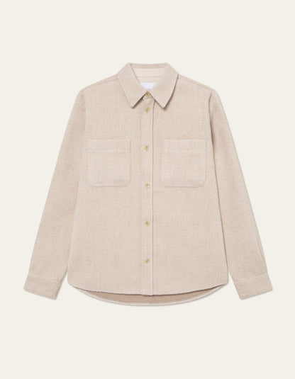 Lennon Bouclé Overshirt Ivory