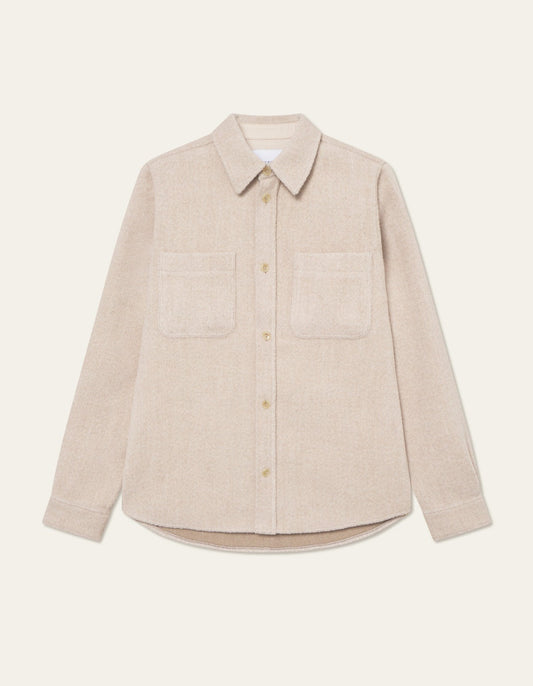 Lennon Bouclé Overshirt Ivory