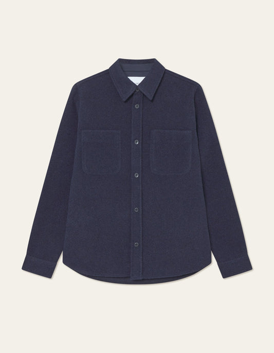 Lennon Bouclé Overshirt Dark Navy