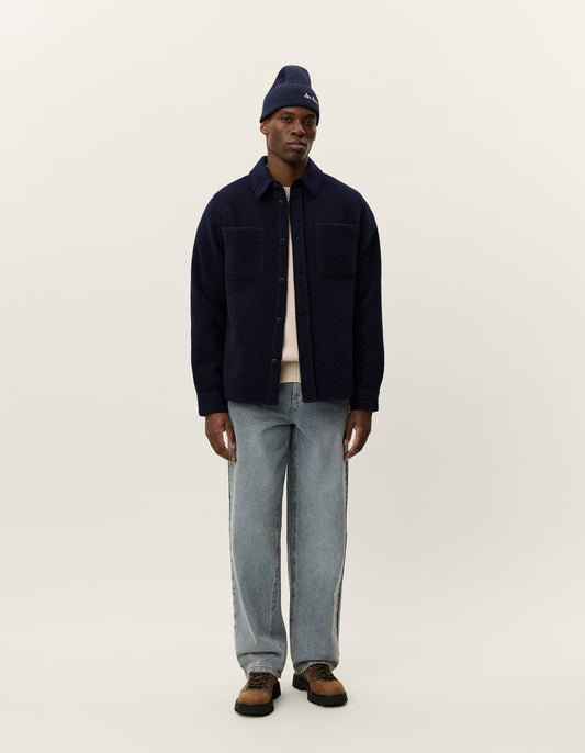 Lennon Bouclé Overshirt Dark Navy