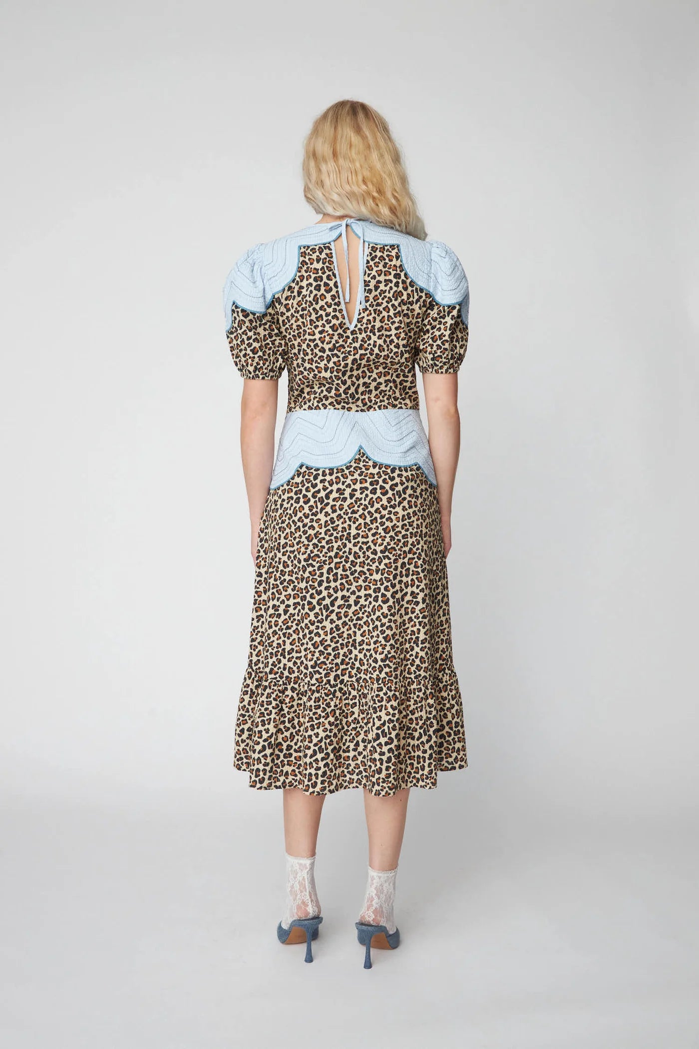 Leopard Midi Dress with Embroidery