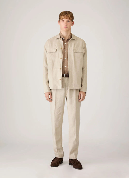 Linen Long Sleeve Shirt - Walnut