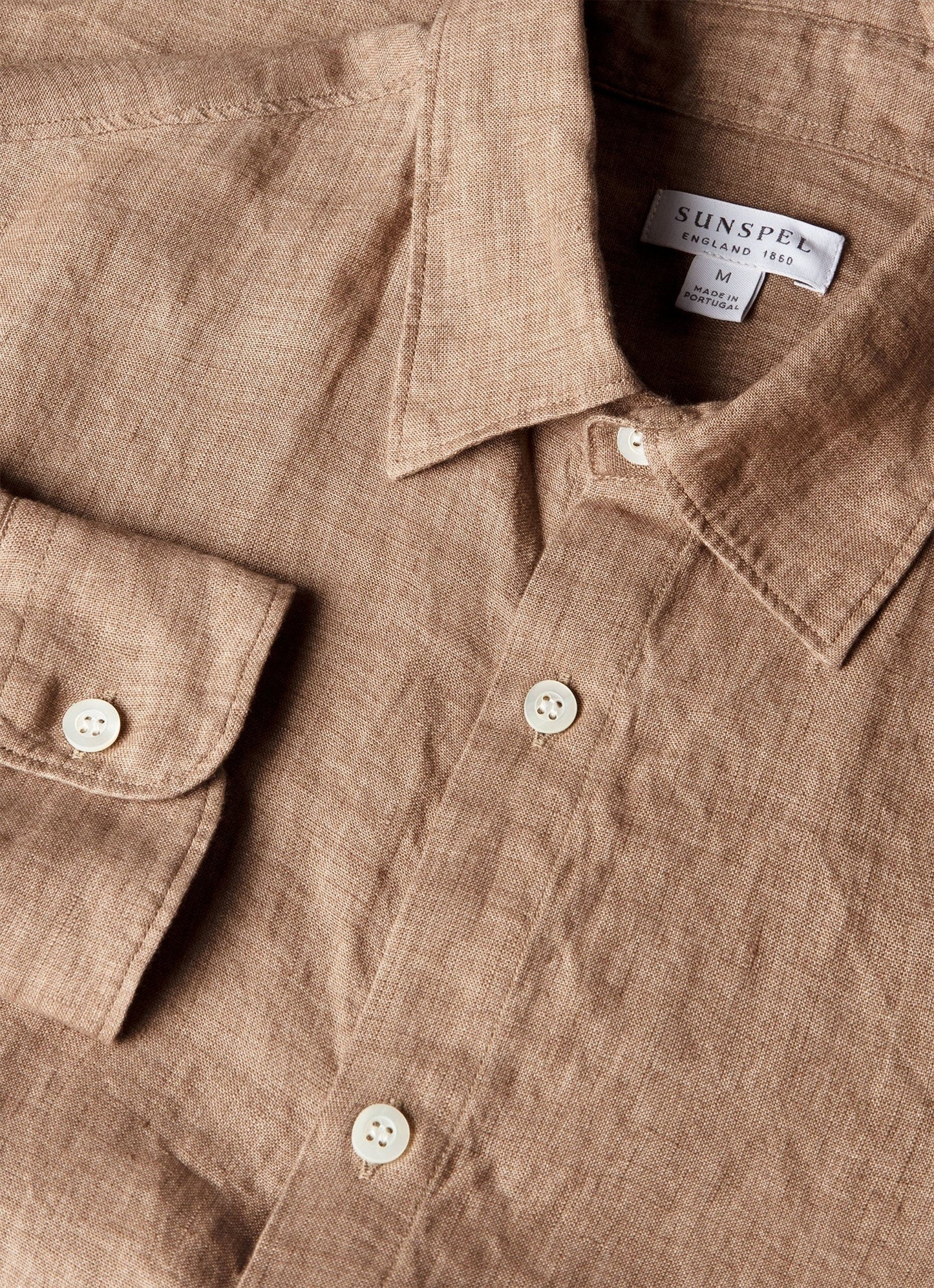 Linen Long Sleeve Shirt - Walnut