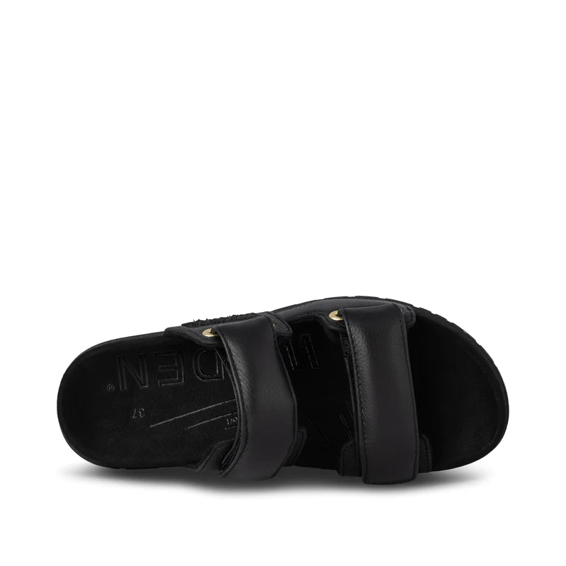 Lisa Black Leather Sandals