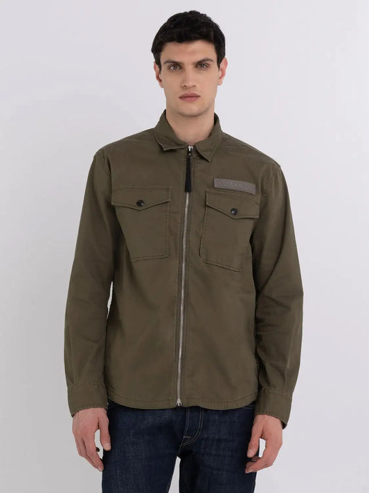 Cotton Overshirt With Zipper