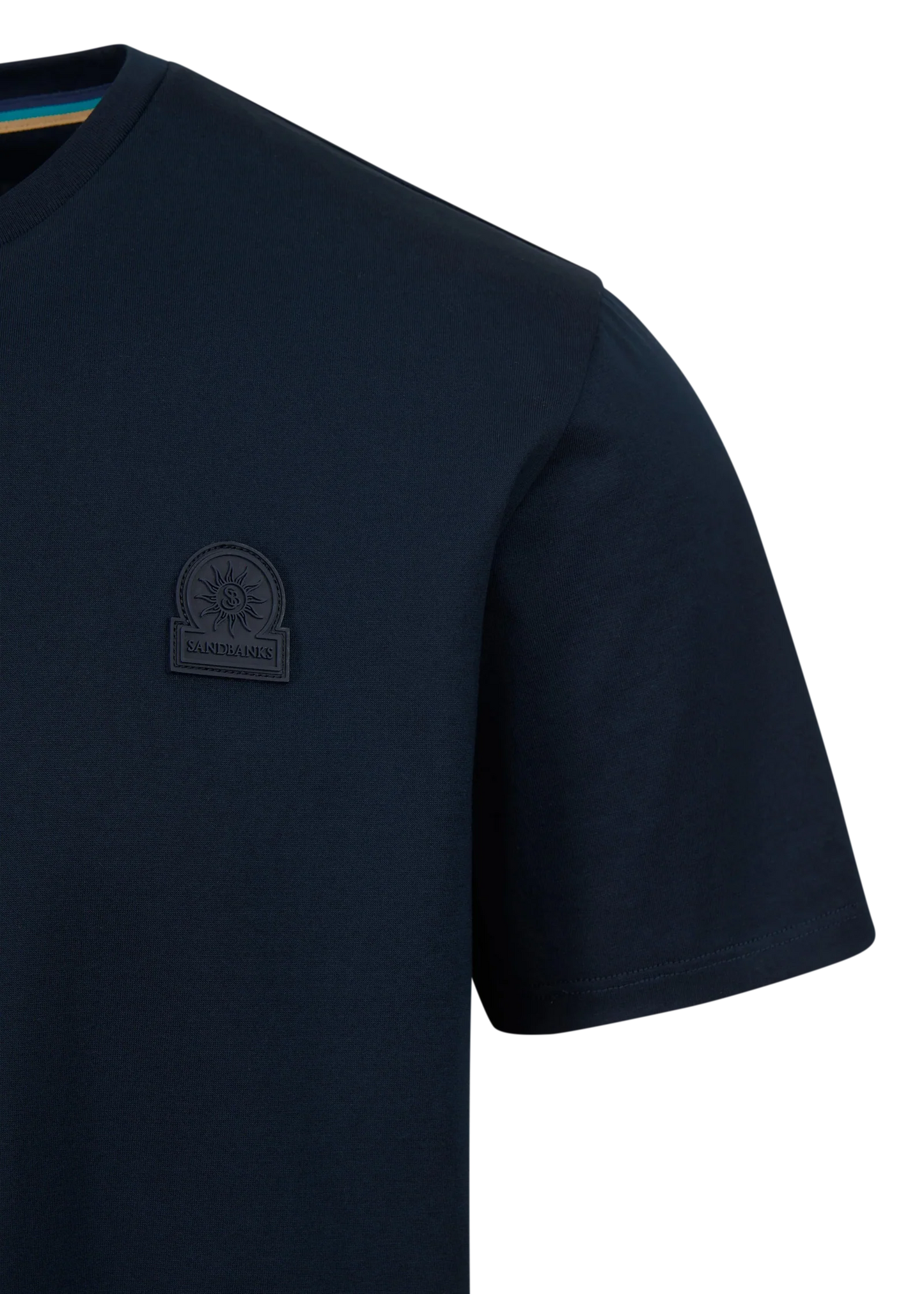 Sandbanks Rubber Badge T-Shirt - Navy