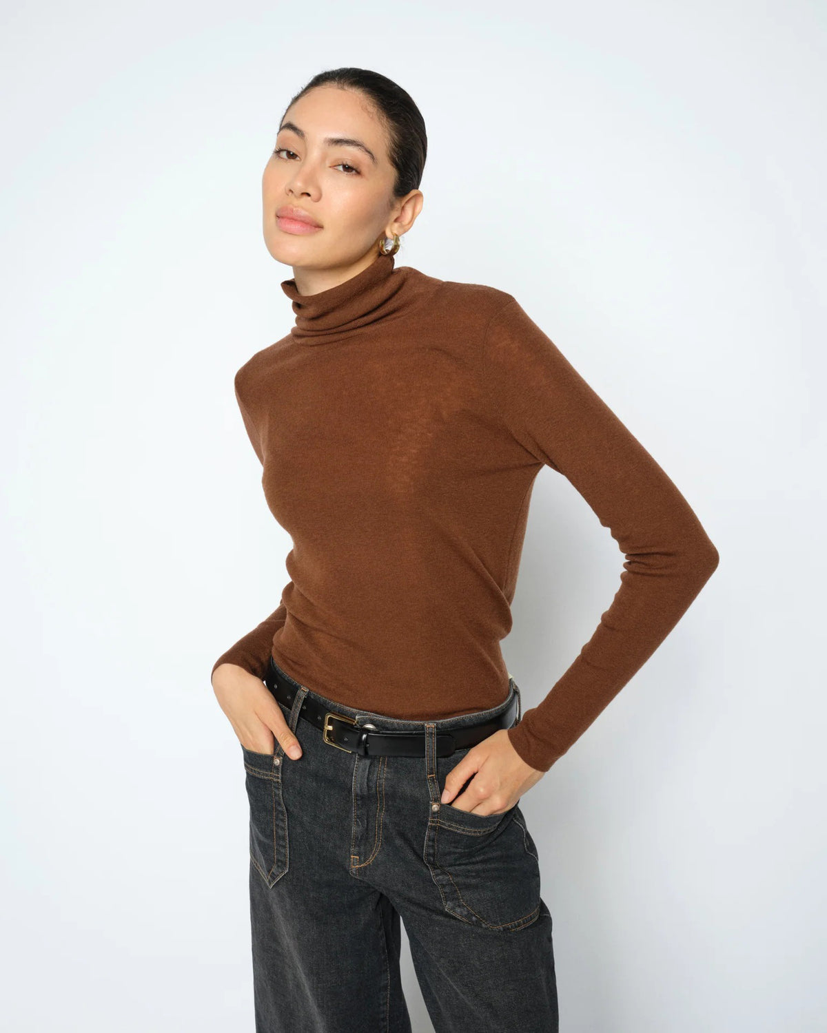 MMBouch Roll-Neck Jumper Brown