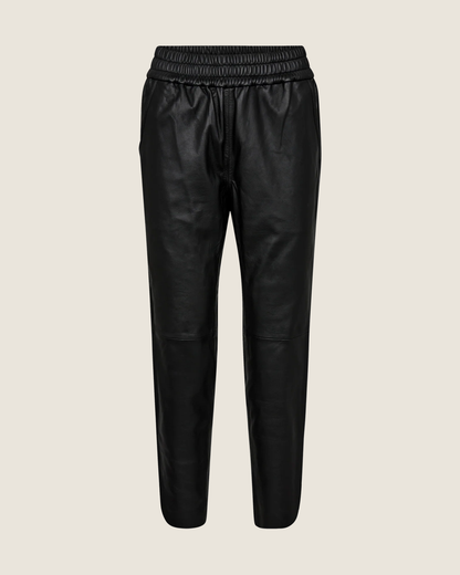 MMZabel Leather Sweat Trousers Black