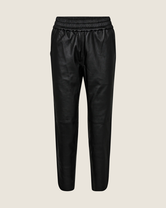 MMZabel Leather Sweat Trousers Black
