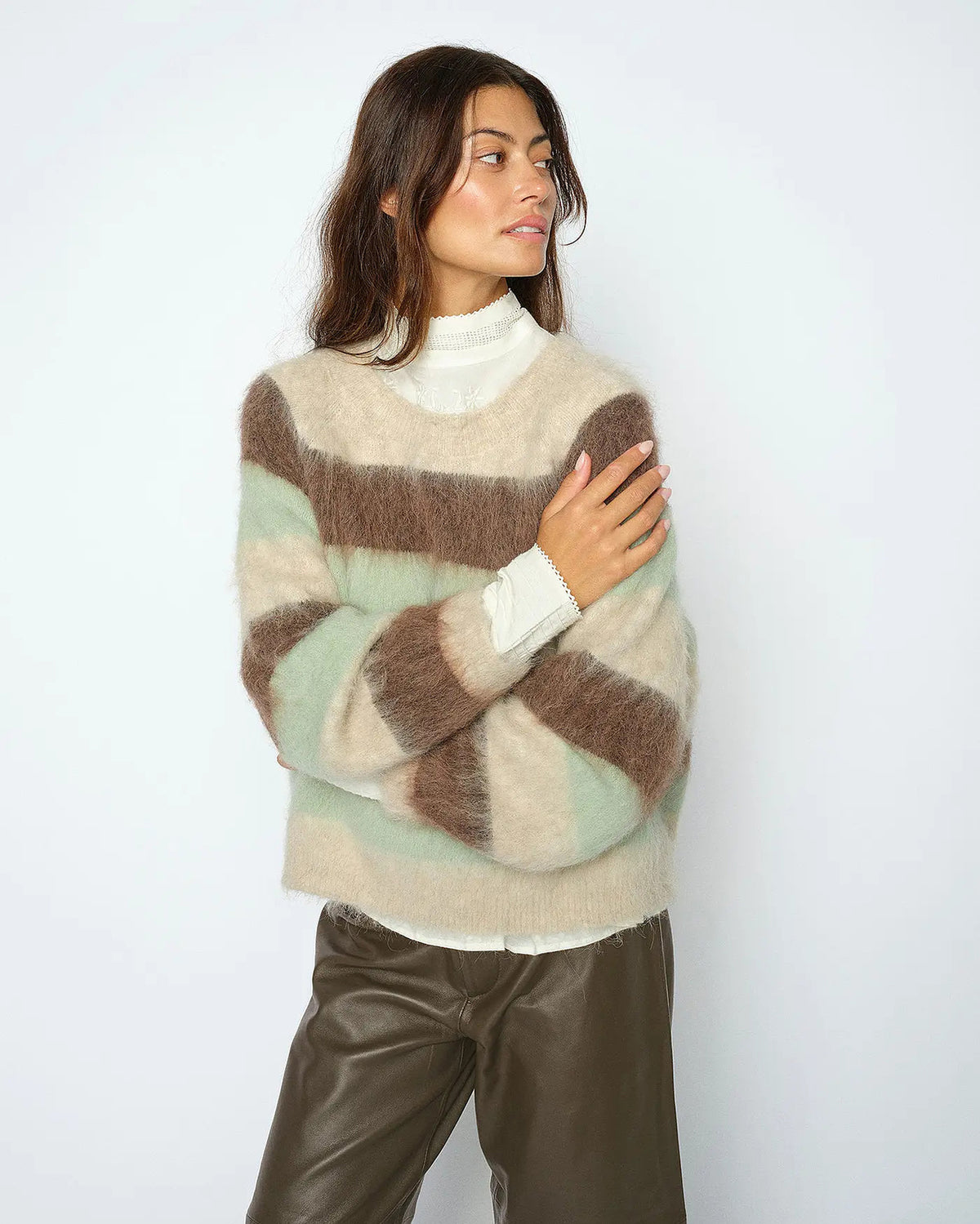 MMSuvi Stripe Jumper Green