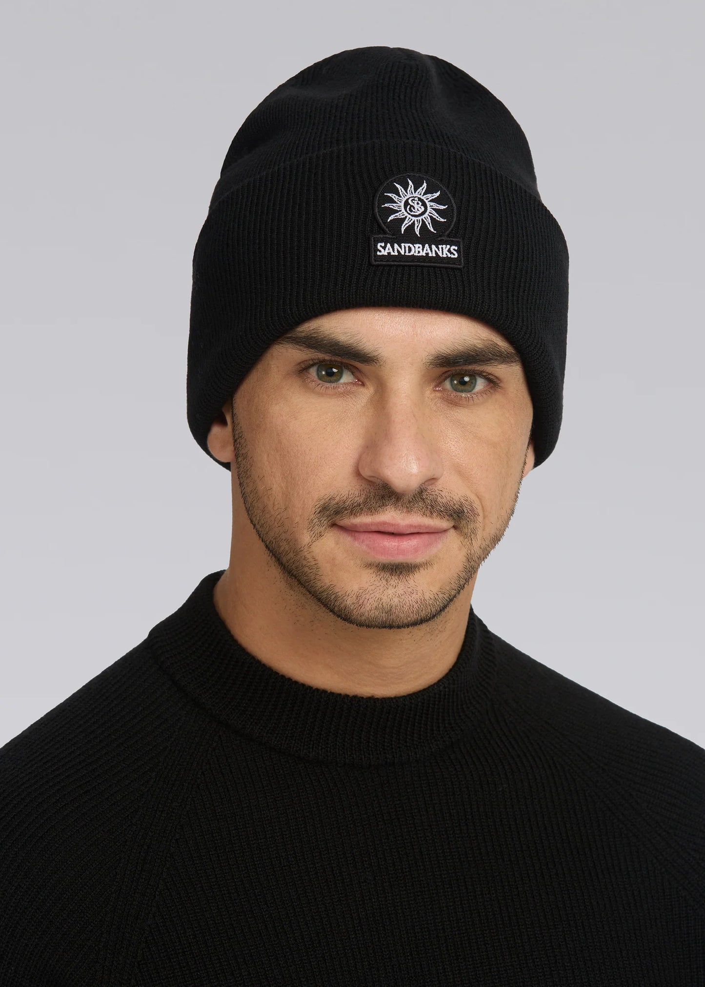 Black Merino Wool Beanie