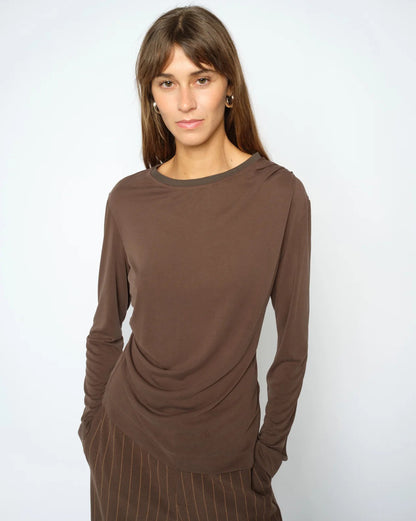 MMAmi Draped Long Sleeve T-Shirt Delicioso