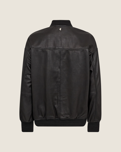 MMRuby Leather Bomber Jacket Black