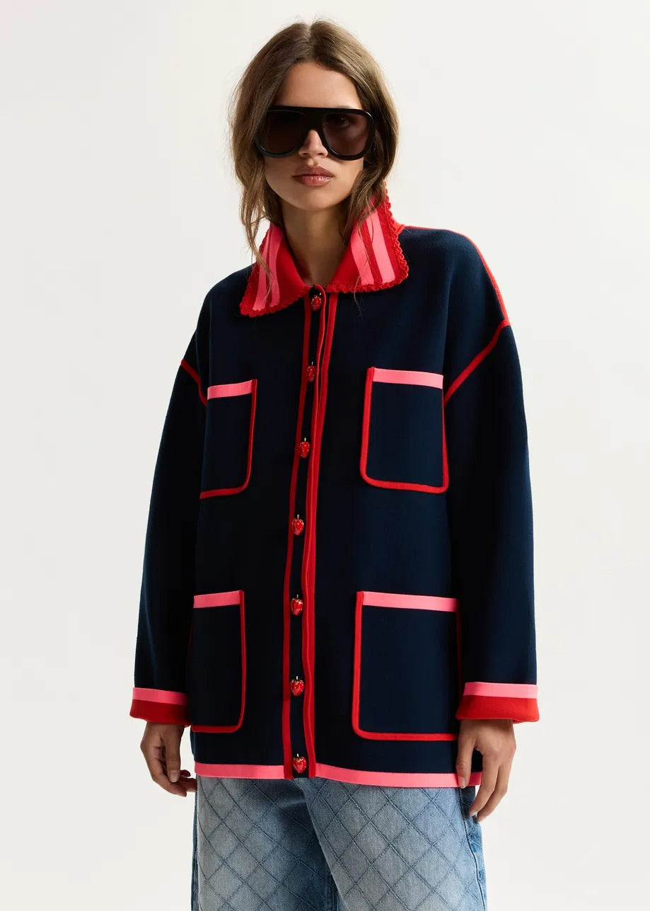 Kokorico Knitted Cardigan - Navy