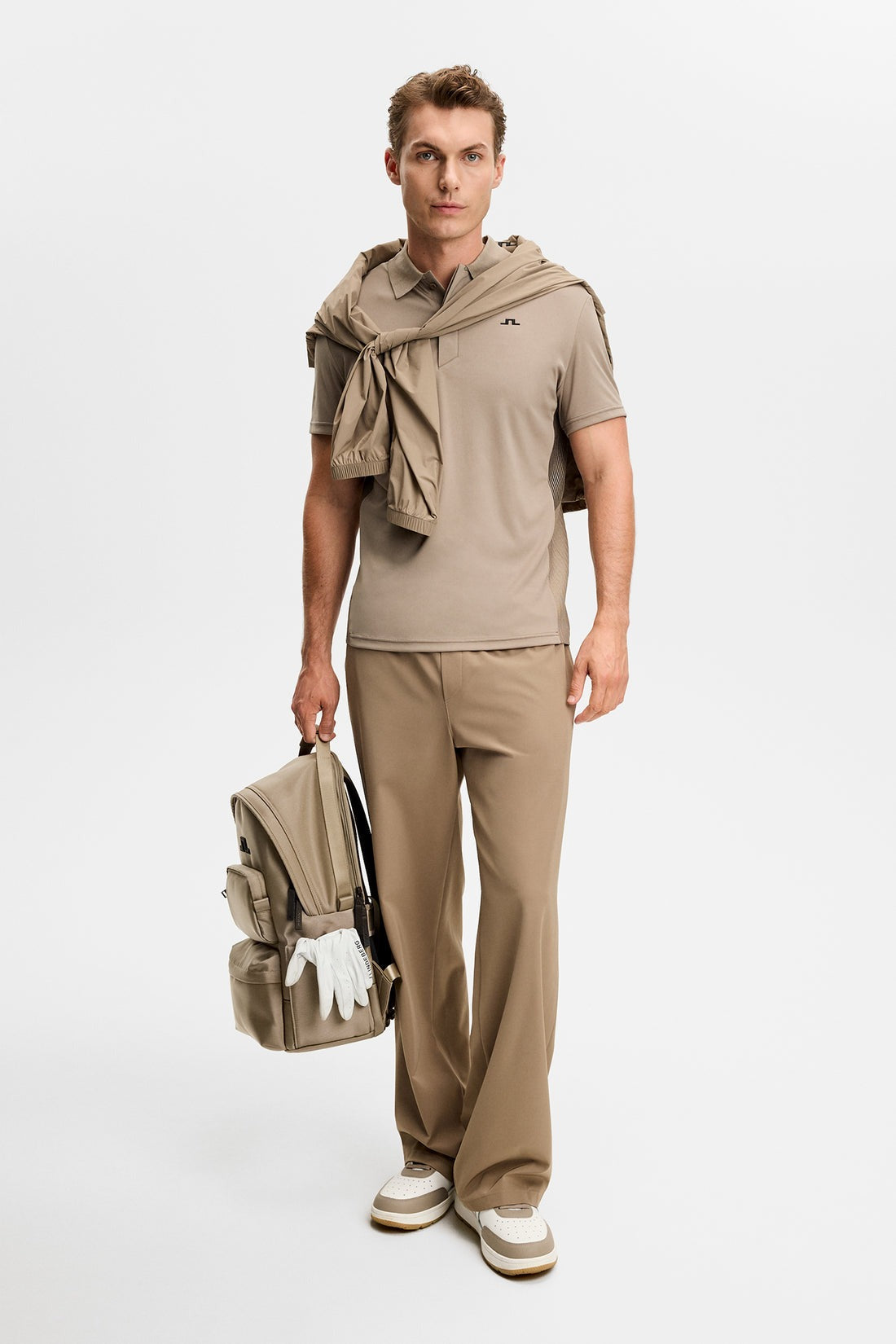 Neri Hybrid Knit Polo Shirt - Brindle