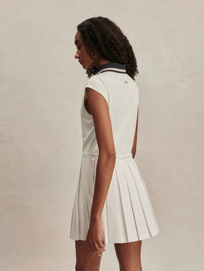 Nico Court Dress 32" - White / Blue Nights