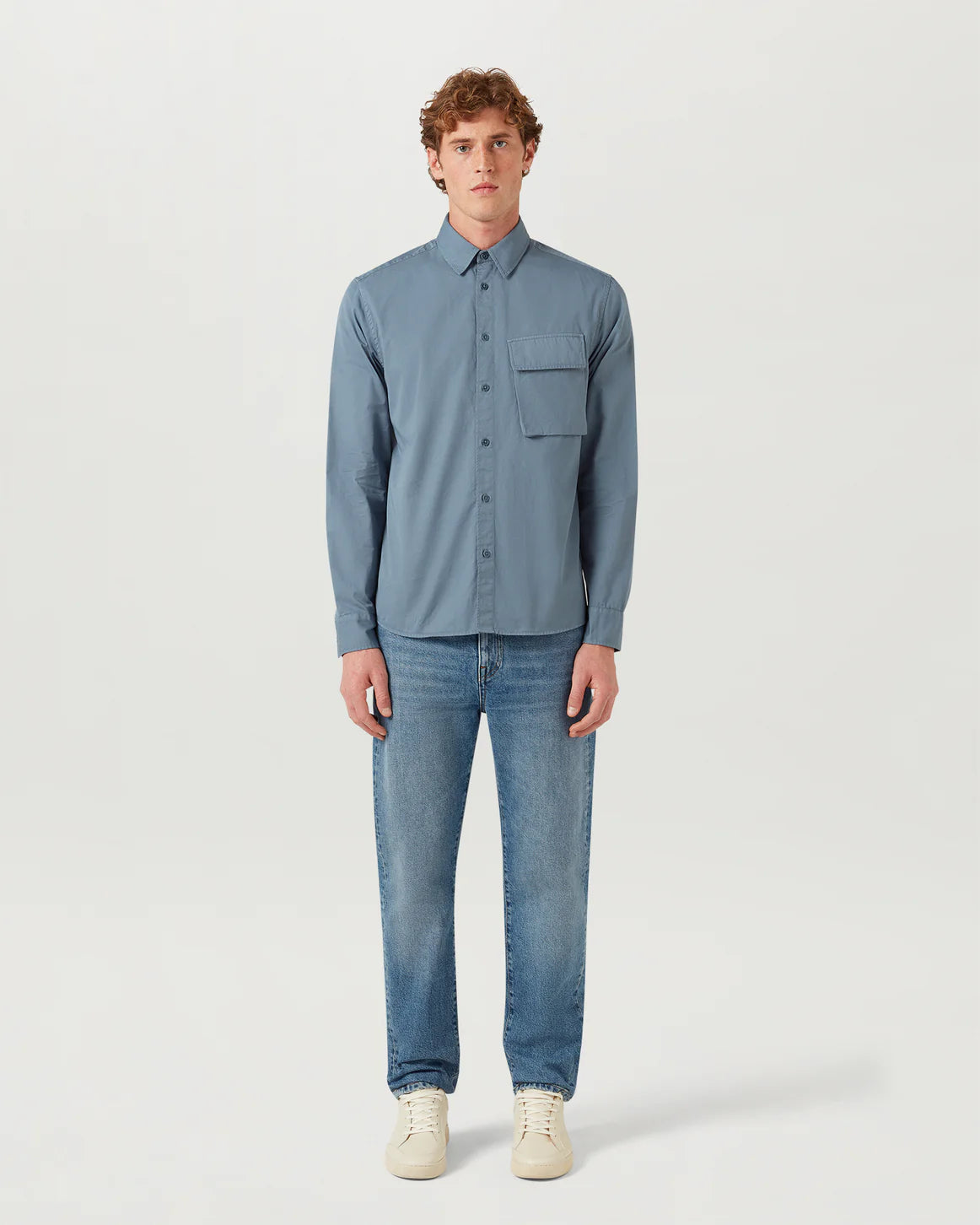 Scale Cotton Shirt Blue Flint