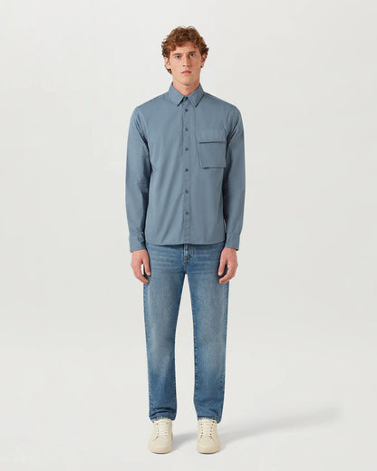 Scale Cotton Shirt Blue Flint