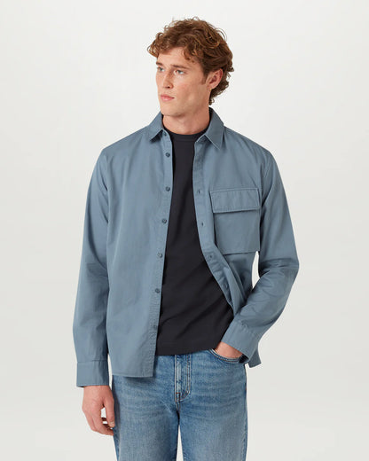 Scale Cotton Shirt Blue Flint