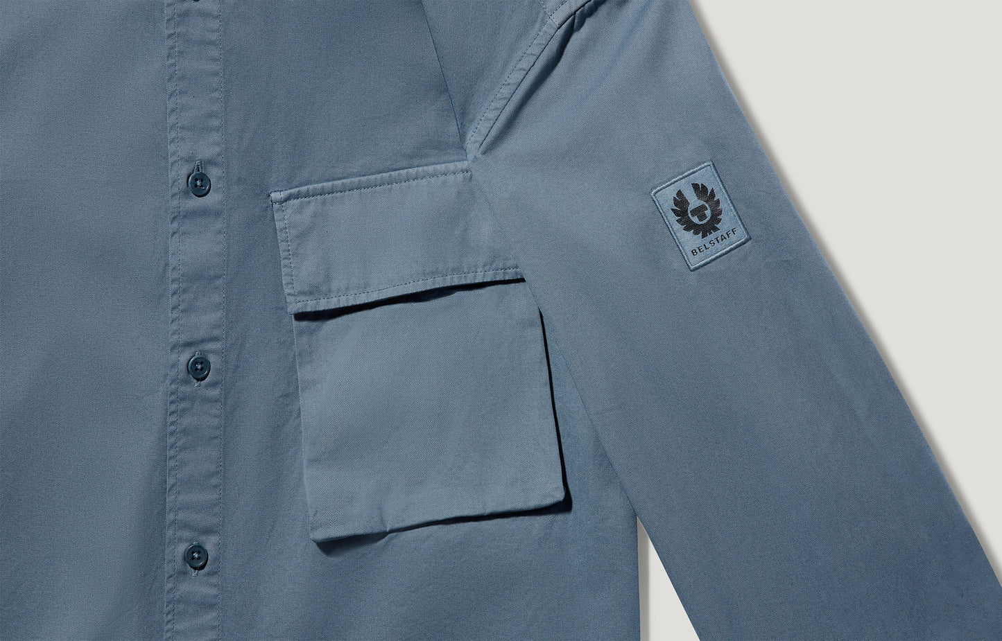 Scale Cotton Shirt Blue Flint