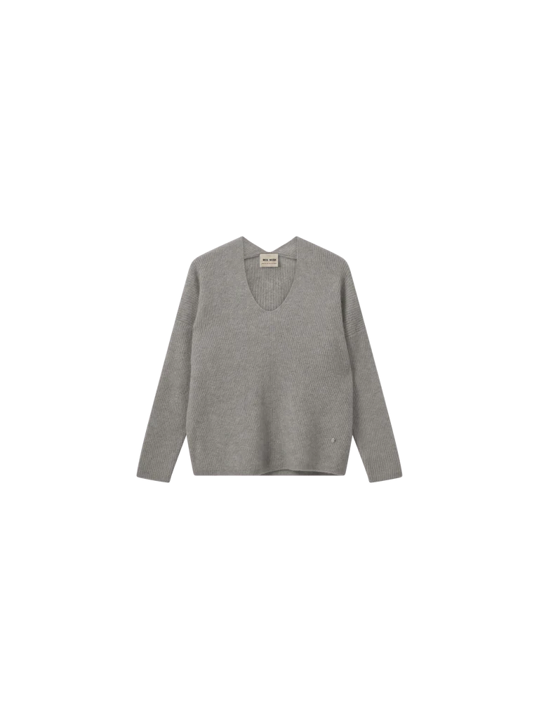 Thora V Neck Knit Grey