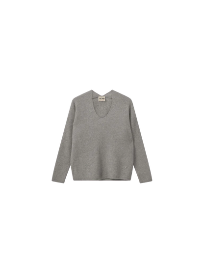 Thora V Neck Knit Grey