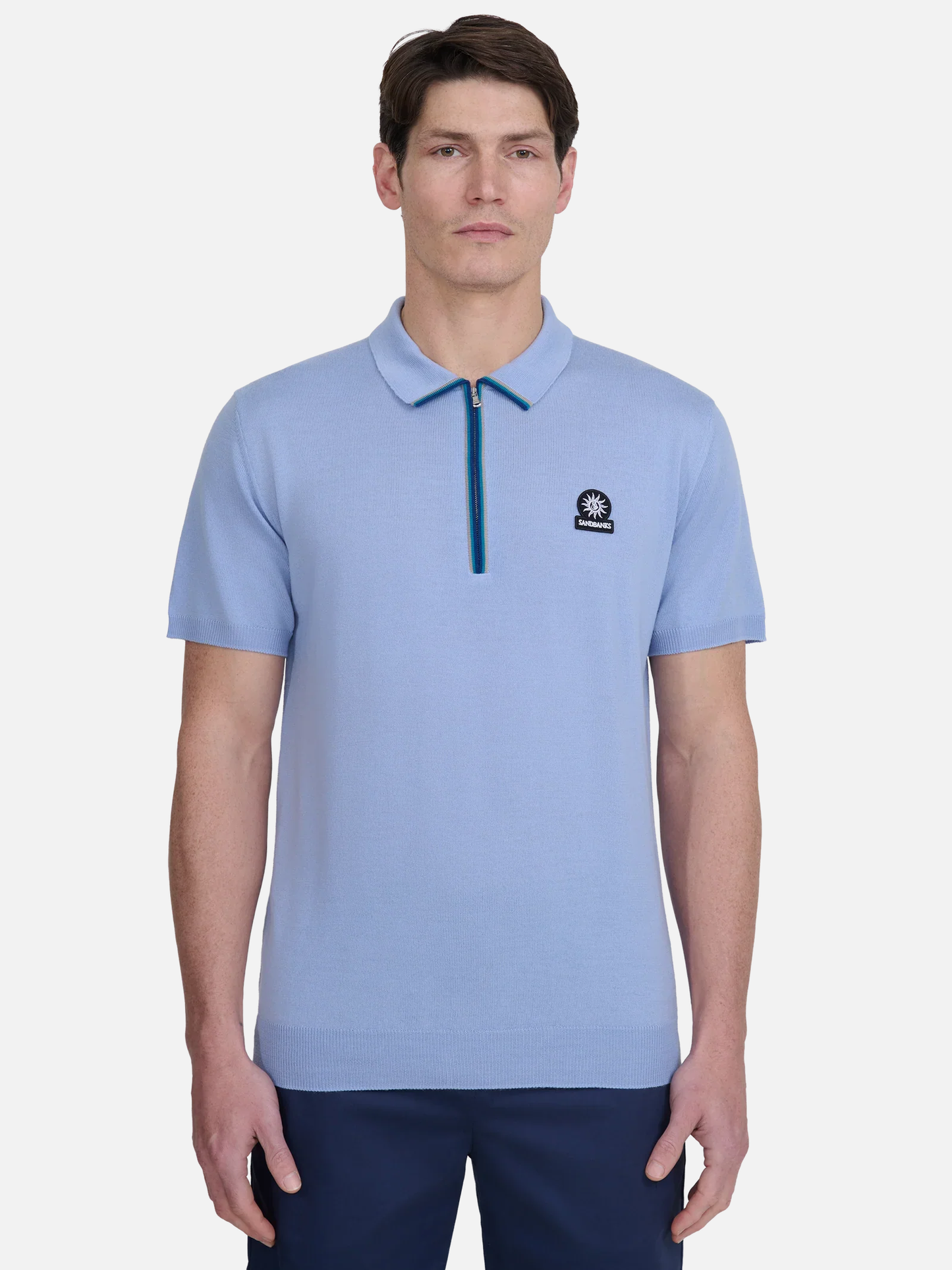 Merino Wool Tipped Polo Shirt