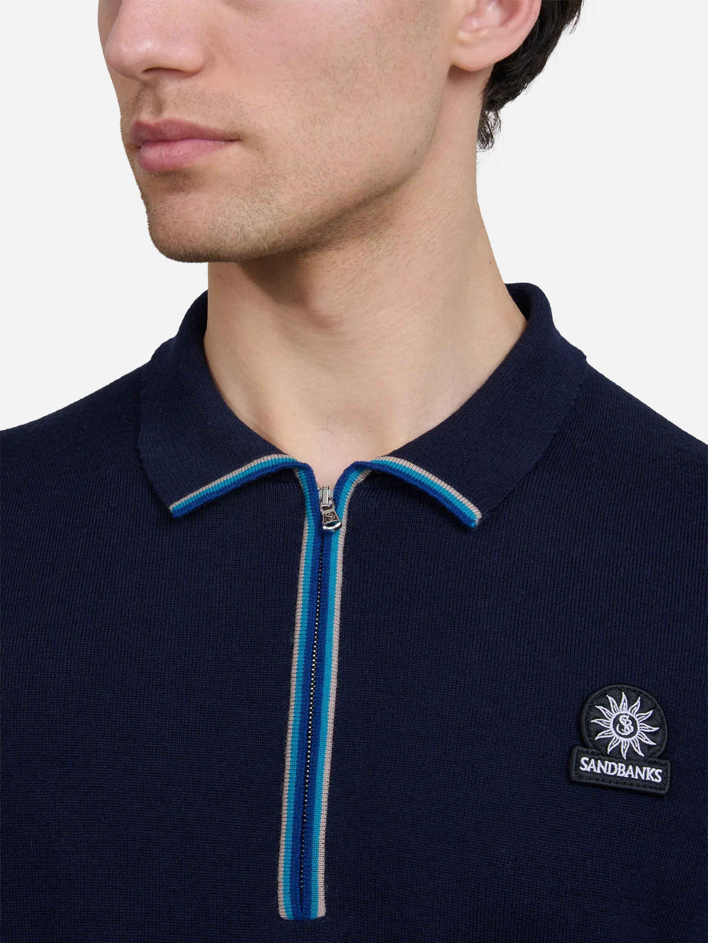 Merino Wool Tipped Polo Shirt