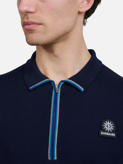 Merino Wool Tipped Polo Shirt
